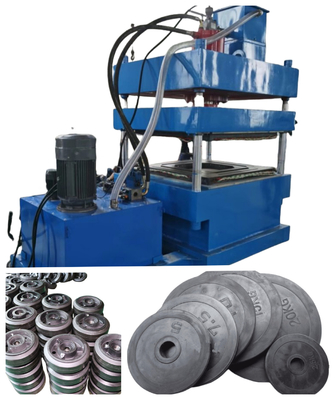 Buy 4.0MN Clamping Force Rubber Barbell Plate Hot Press Vulcanizing Machine Rubber Dumbbell Making Machine online manufacture