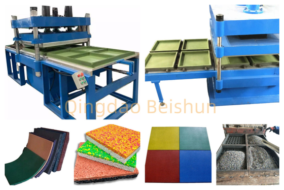 High Output Downward Pressure Rubber Floor Tile Production Machine , Rubber Tile Molding Machine Customizable In Different Sizes