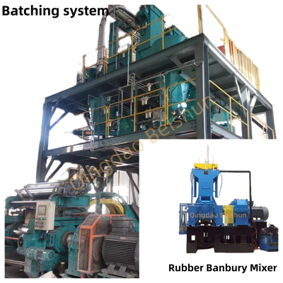80L Working Volume Falling Type Rubber Banbury Mixer Adopts Automatic Batching System