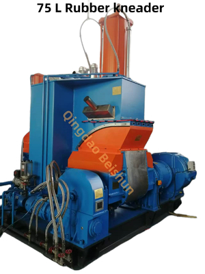 Pressurized 75-Liter Rubber Kneader Hydraulically-Flipped L Mixing Chamber Water Cooling