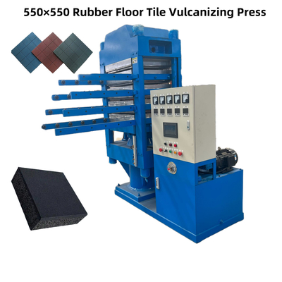 PLC Automatic Control 4 Layer Rubber Floor Tile Vulcanizing Machine / Rubber Granule Floor Tile Making Machine