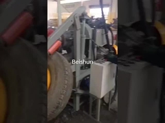 Waste and recycling tire cutting strip and block a whole machine