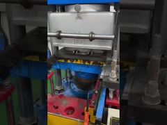 A high-efficiency semi-automatic 3RT rubber vulcanizing press is used to produce rubber handles.