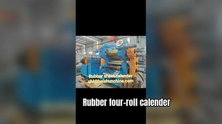 PLC-controlled four-roll rubber calender, high precision, energy saving, and long service life.